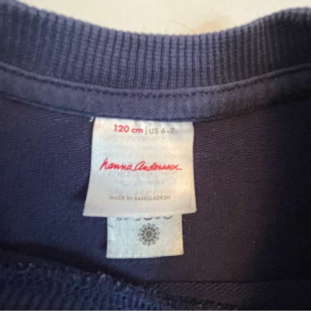 Hanna Andersson Navy Blue Star Dress Size 6/7 - Picture 4 of 8